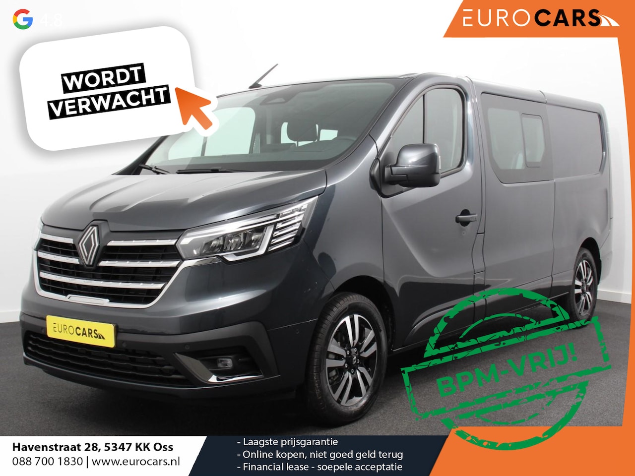 Renault Trafic - 2.0 Blue dCi 150 Automaat L2H1 Adv. Dubbel Cabine Navigatie Airco Lichtmetalen velgen Beti - AutoWereld.nl