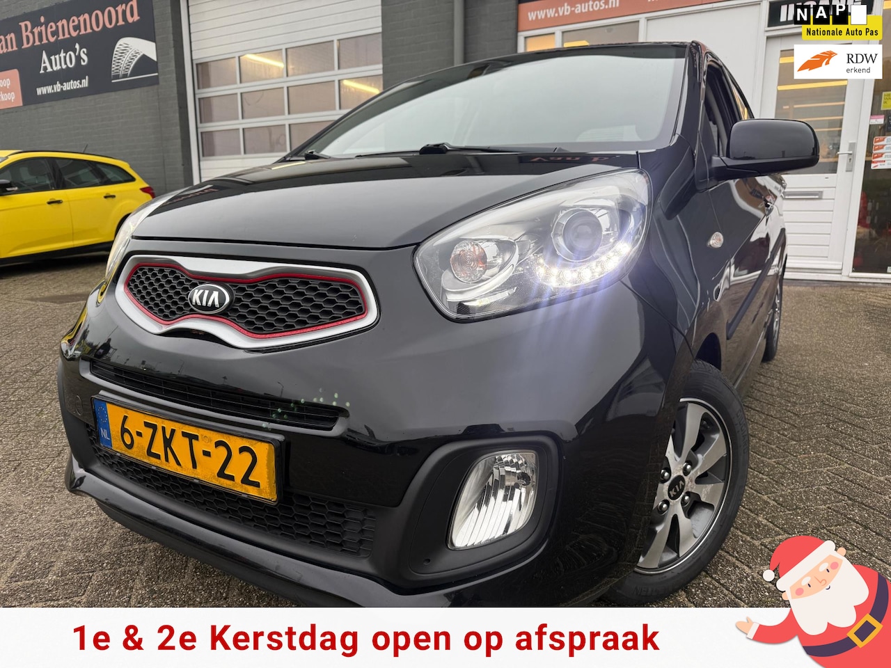 Kia Picanto - 1.0 CVVT X-treme met leer en airco en bluetooth telefoon - AutoWereld.nl
