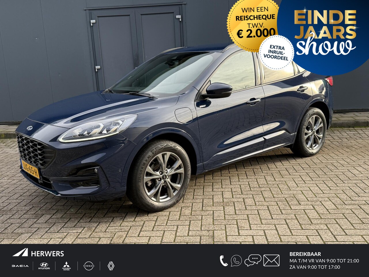 Ford Kuga - 2.5 PHEV ST-Line X Automaat / 1.500 kg  afneembare trekhaak / Stuur-, stoel-, achterbank- - AutoWereld.nl