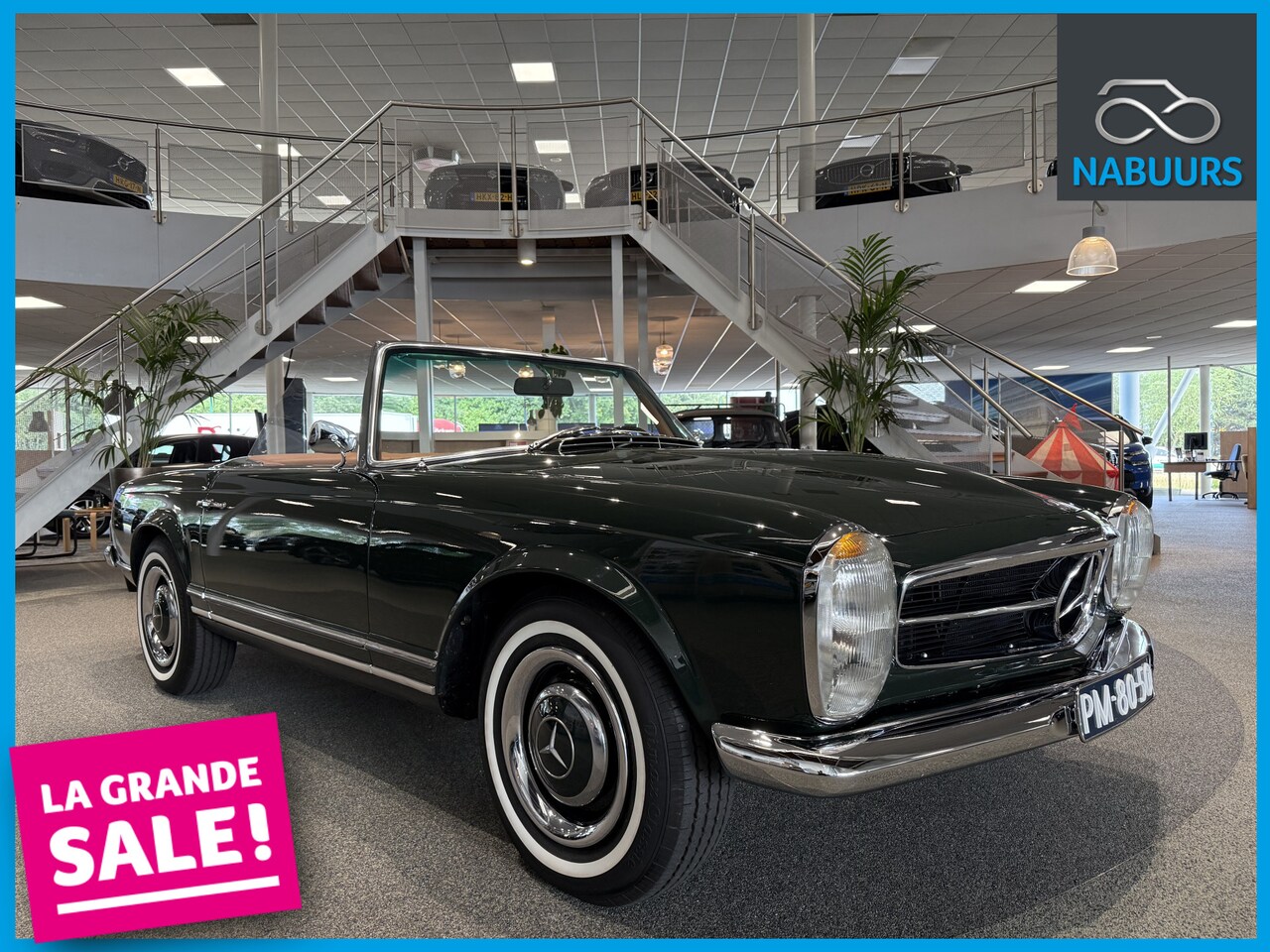 Mercedes-Benz SL-klasse Cabrio - SL230, 1964, Donker groen, Cognac interieur - AutoWereld.nl