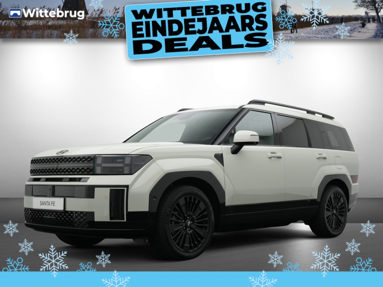 Hyundai Santa Fe - 1.6 T-GDI PHEV Black Line 4WD 7p. Plug-In Hybride automaat met Black Pack, Lederen bekledi - AutoWereld.nl