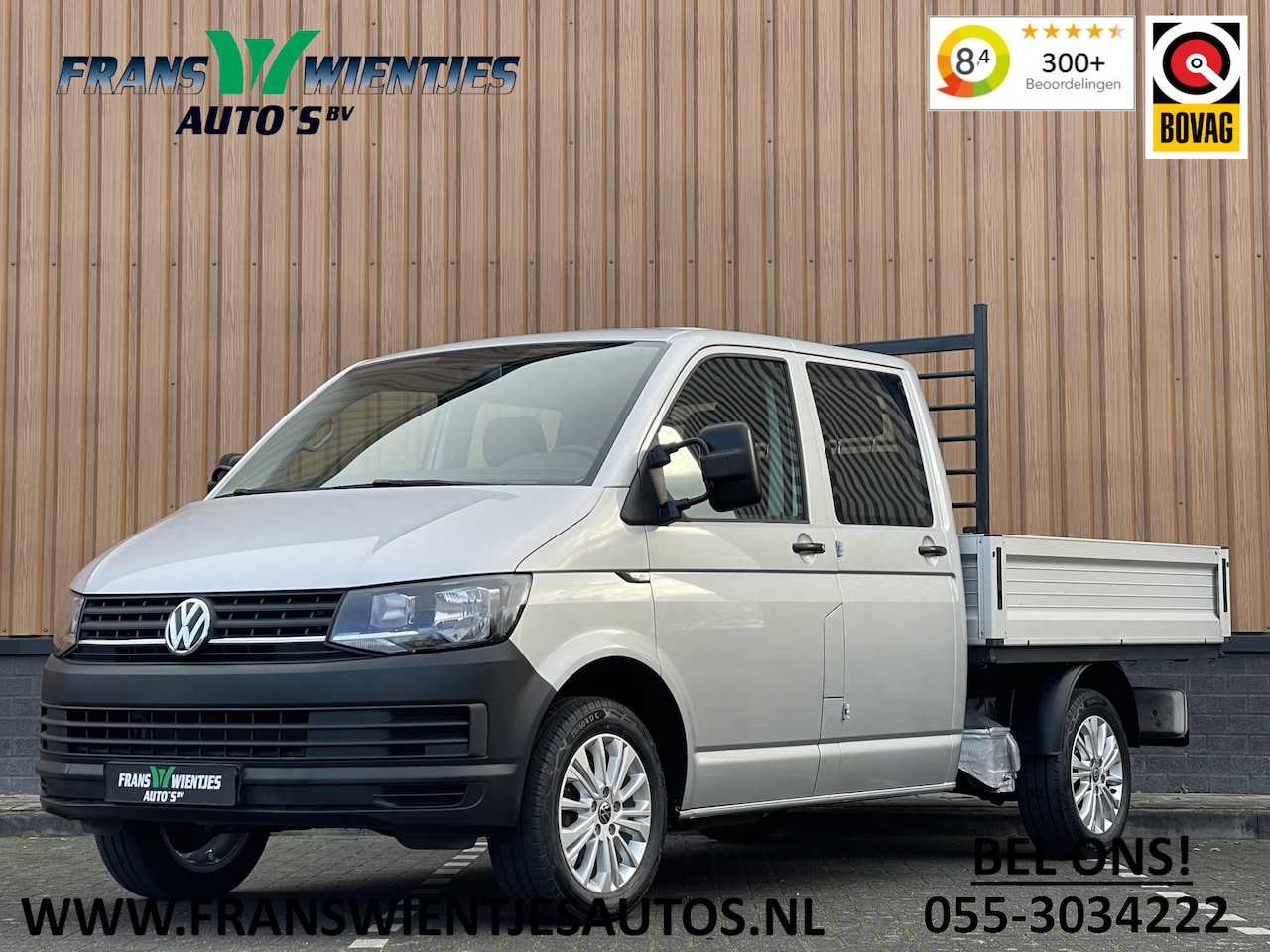 Volkswagen Transporter - 2.0 TDI L2H1 DC | Marge! | Pick-up! | 6 Pers. | Trekhaak | Apple Carplay | Cruise Control - AutoWereld.nl