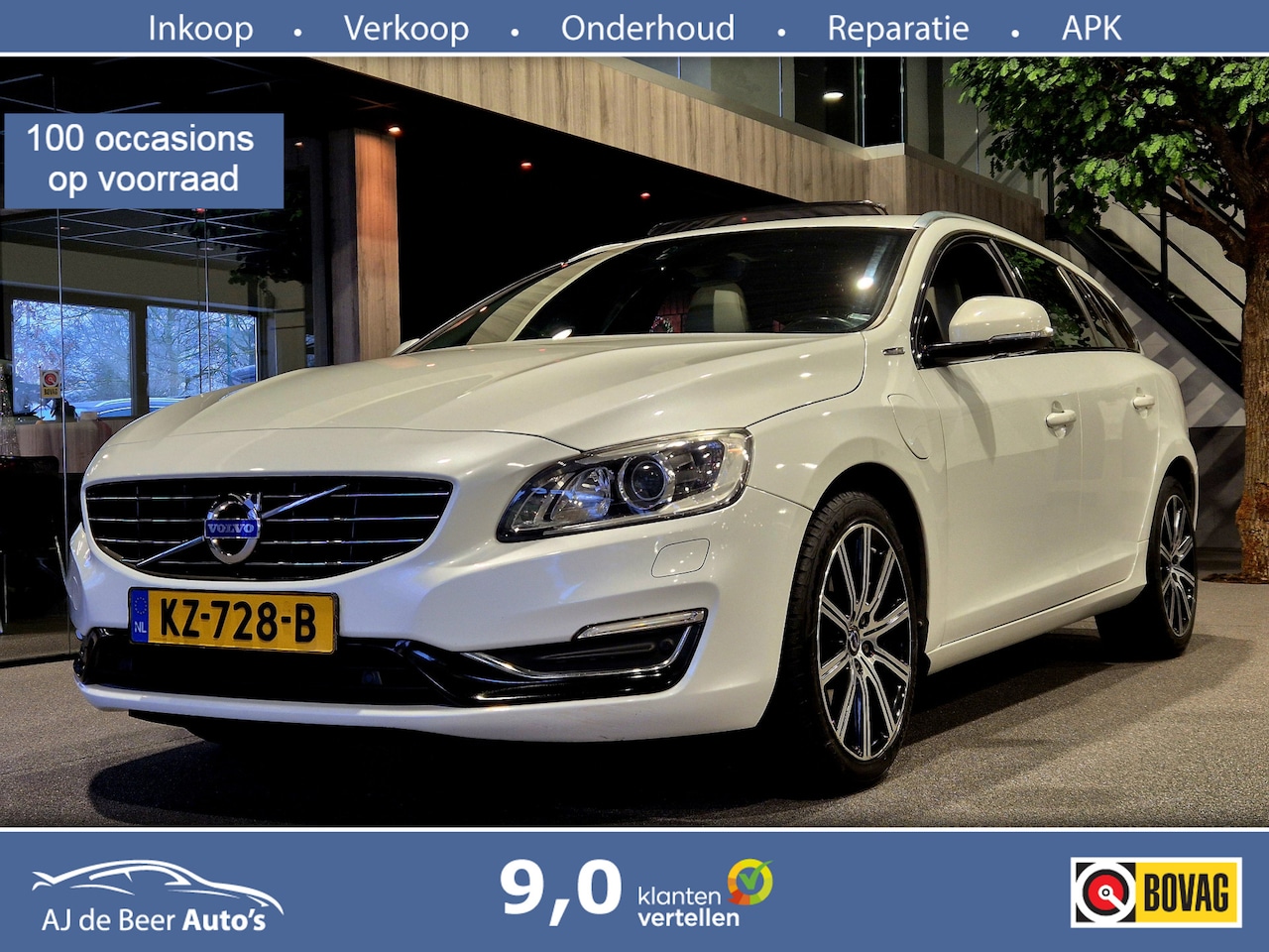 Volvo V60 - 2.4 D6 Twin Engine Momentum Automaat | Leder | Open dak | Trekhaak | Cruise | Stoelverwarm - AutoWereld.nl