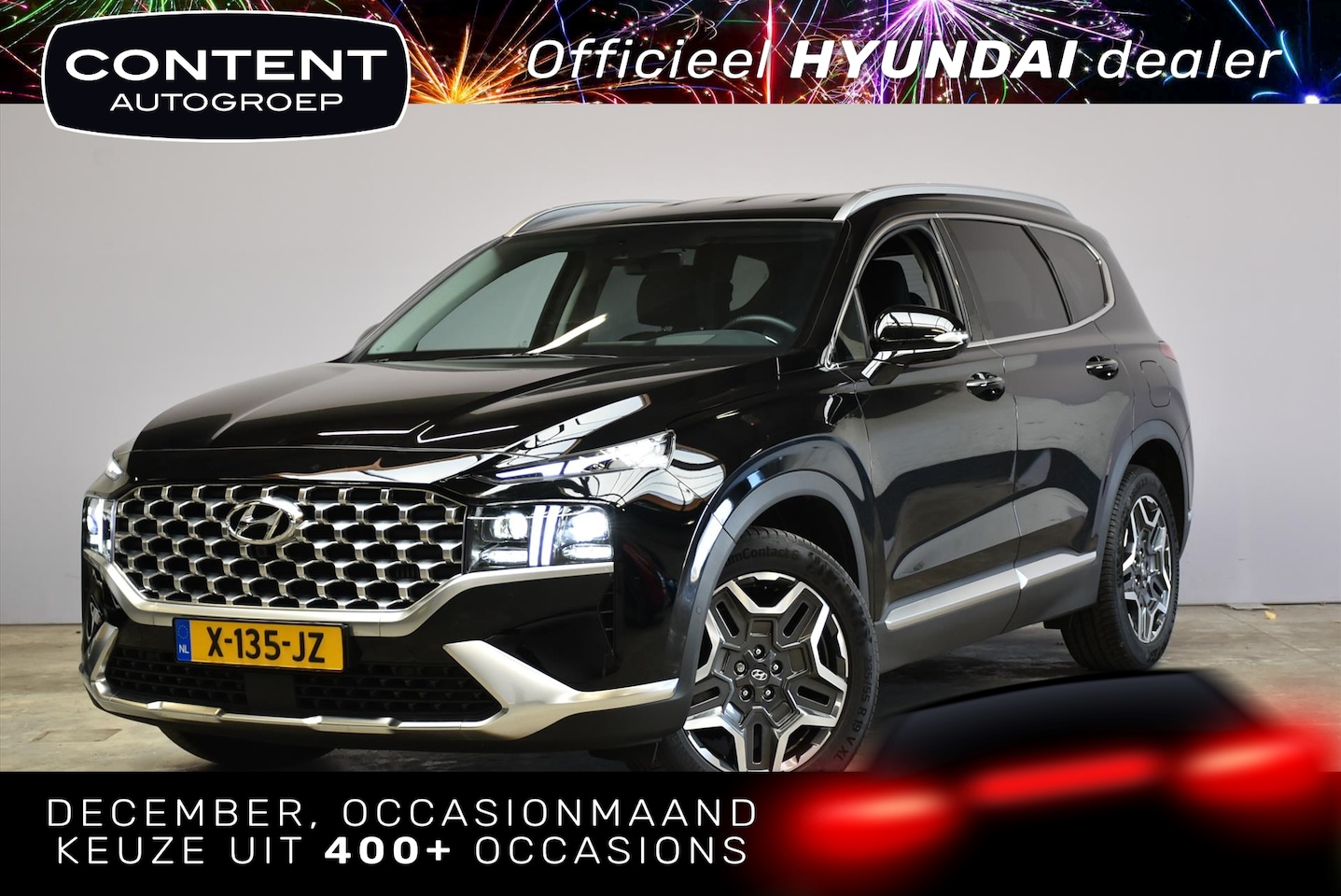 Hyundai Santa Fe - 1.6 T-GDi HEV 230pk Aut. Premium | Leder | 19" | Navi | Led | Camera | PDC | Remote Park a - AutoWereld.nl