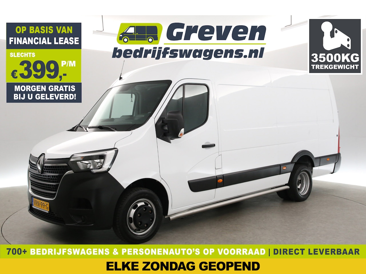 Renault Master - T35 2.3 dCi L3H2 | 3500kg Trekgew. | Trekh. | Dubbellucht | Airco | Cruise | 3-Zits | Navi - AutoWereld.nl