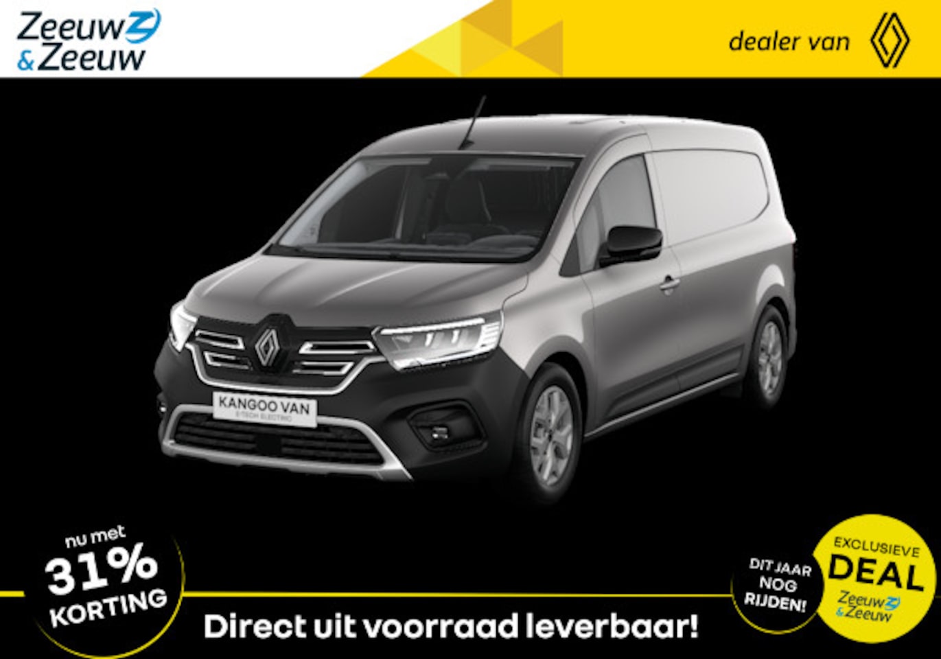 Renault Kangoo E-Tech - Extra L2 44 kWh | Nu direct uit voorraad leverbaar met maar liefst 31% Zeeuw & Zeeuw actie - AutoWereld.nl