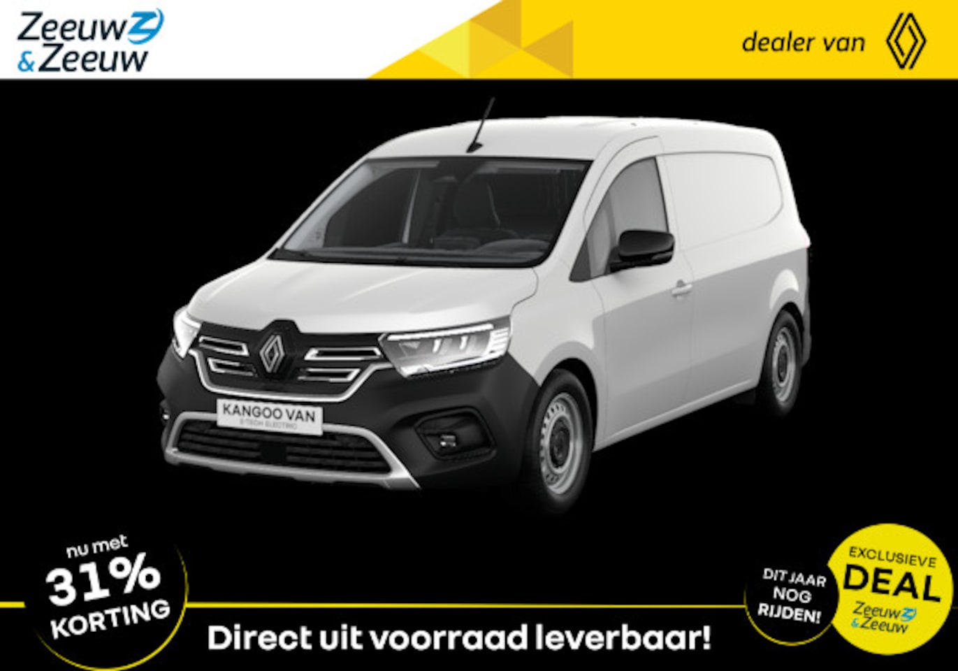 Renault Kangoo E-Tech - Extra L2 44 kWh | Nu direct uit voorraad leverbaar met maar liefst 31% Zeeuw & Zeeuw actie - AutoWereld.nl