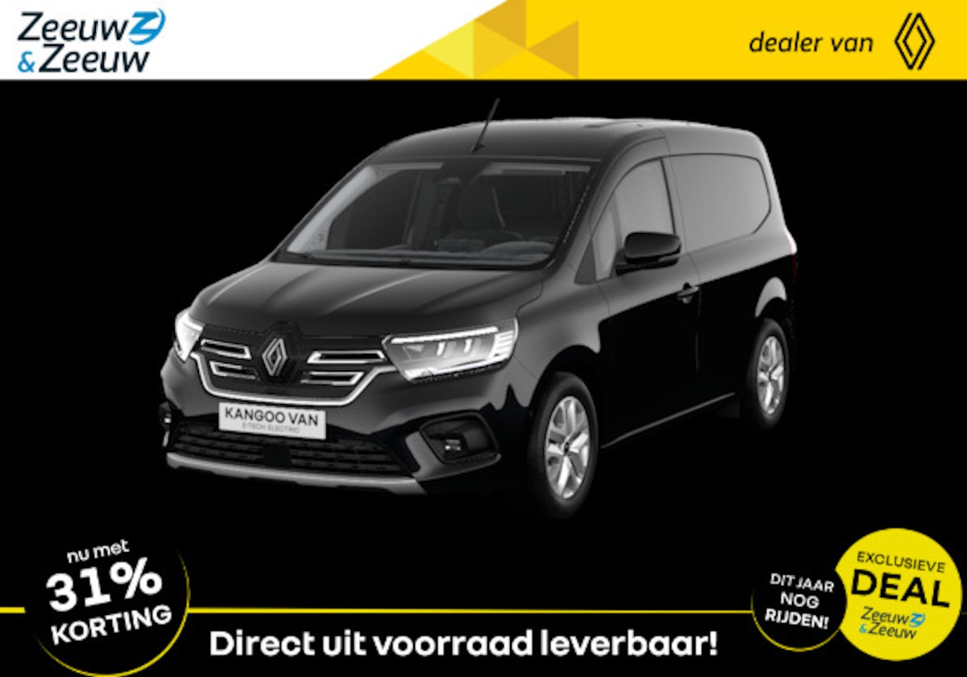 Renault Kangoo E-Tech - Advance L2 44 kWh | Nu direct uit voorraad leverbaar met maar liefst 31 % Zeeuw & Zeeuw ei - AutoWereld.nl