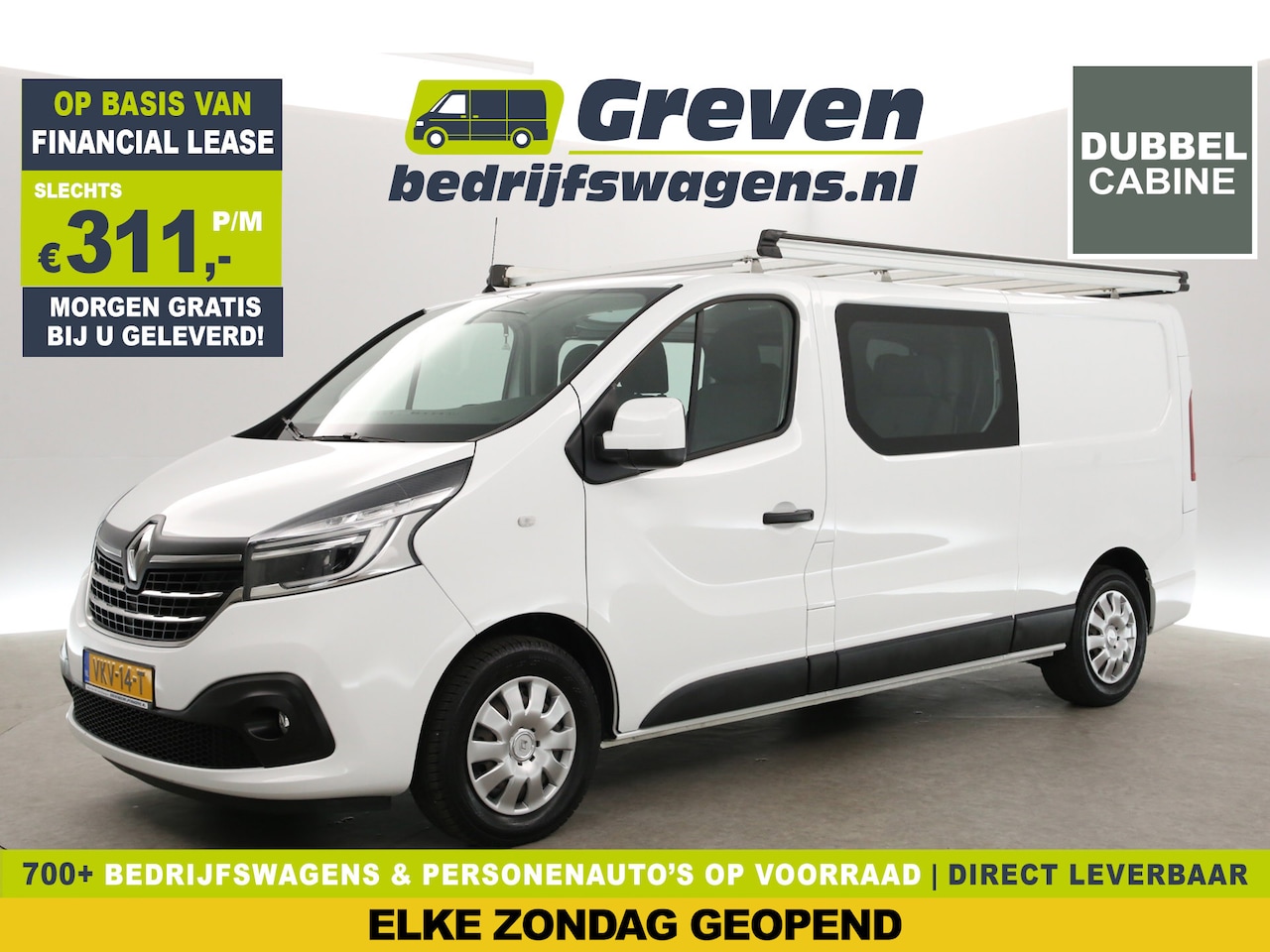 Renault Trafic - 2.0 dCi T29 L2H1 | DC | Airco | Cruise | Navi | Trekh. | Imperiaal | Parkeersens. - AutoWereld.nl