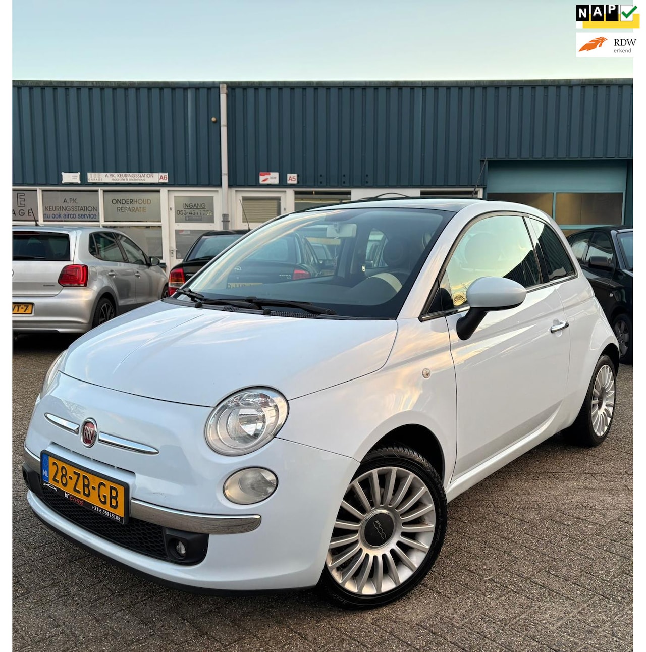 Fiat 500 - 1.4-16V Lounge | Opendak | EL Ramen | LM Velgen | Climate Control |Leren Bekleding | Parke - AutoWereld.nl