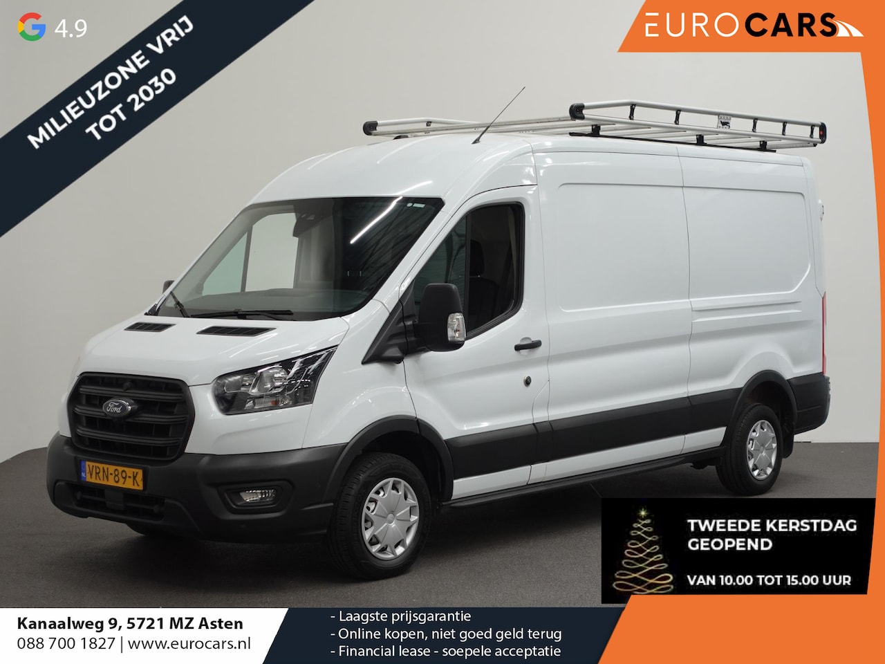 Ford Transit - 310 105PK L3H2 Trend Imperiaal Navigatie Airco Parkeersensoren Bluetooth 3Zits Trekhaak Ca - AutoWereld.nl
