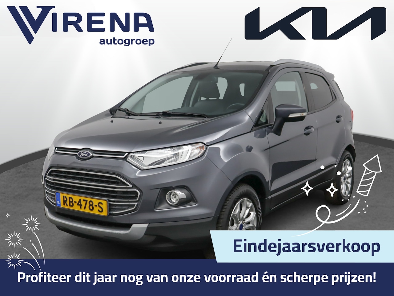 Ford EcoSport - 1.0 EcoBoost Titanium Airco -Bluetooth - Navigatie - Lichtmetalen velgen 16 inch - 12 Maan - AutoWereld.nl