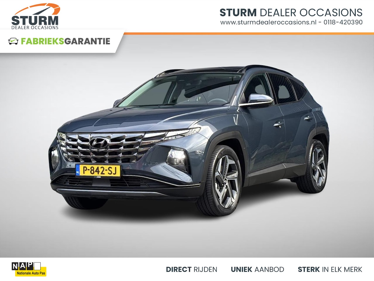 Hyundai Tucson - 1.6 T-GDI HEV Premium Sky NL-Auto, Trekhaak + Meest Luxe Uitvoering! - AutoWereld.nl