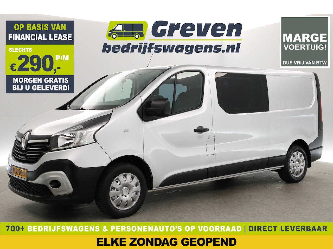 Renault Trafic - 1.6 dCi T29 L2H1 | MARGE | DC | Airco | Cruise | Navi | Parkeersens. - AutoWereld.nl