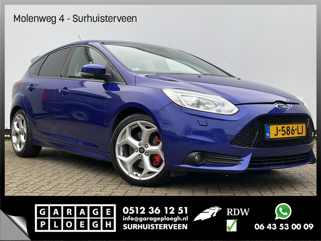 Ford Focus - 2.0 EcoBoost ST-2 250PK Milltek Nav/Cam Recaro Performance Blue Metallic Volledig-OH! - AutoWereld.nl