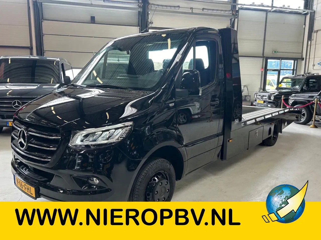 Mercedes-Benz Sprinter - 519CDI Tijhof Oprijwagen Automaat Airco Navi Cruisecontrol Trekhaak 3500kg NIEUW - AutoWereld.nl