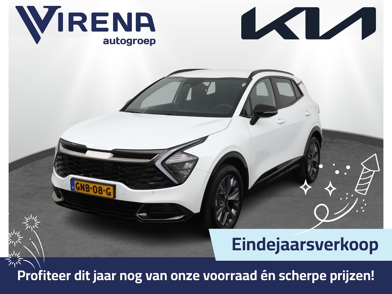 Kia Sportage - 1.6 T-GDi Hybrid Dark Edition Automaat Navigatie - Stoel/Stuur verwarming - Adaptive Cruis - AutoWereld.nl