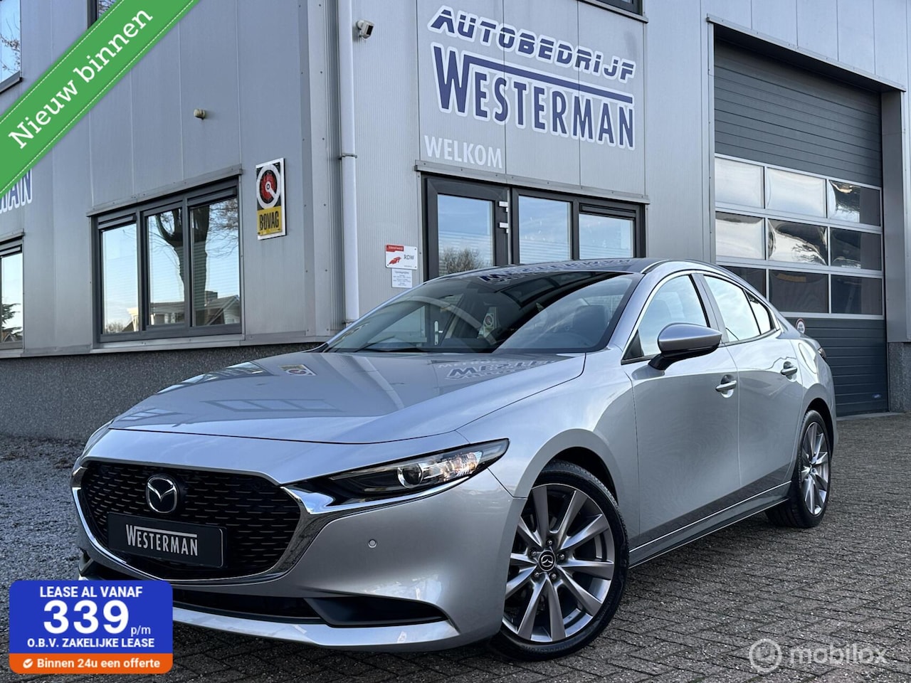 Mazda 3 - 2.0 e-SkyActiv-G M Hybrid 122 Luxury Leer Stoel-/stuurverw. Bose 360ºCam Carplay Keyless e - AutoWereld.nl