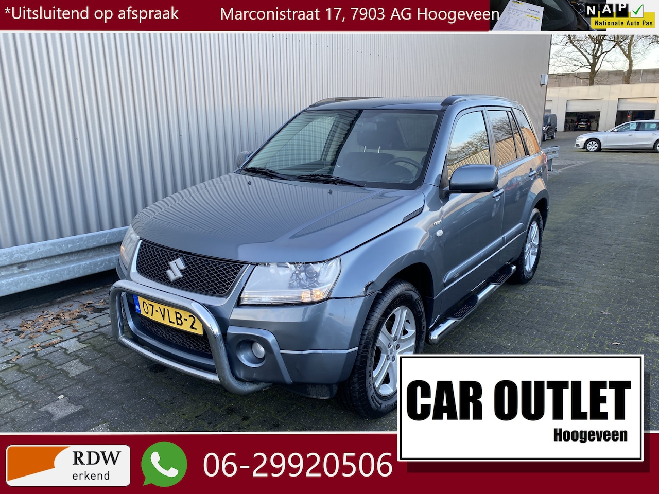 Suzuki Grand Vitara - 1.9 Exclusive Grijs Kenteken, Clima, CC, PDC, LM, Trekh, Prijs Ex.BTW, – Inruil Mogelijk – - AutoWereld.nl