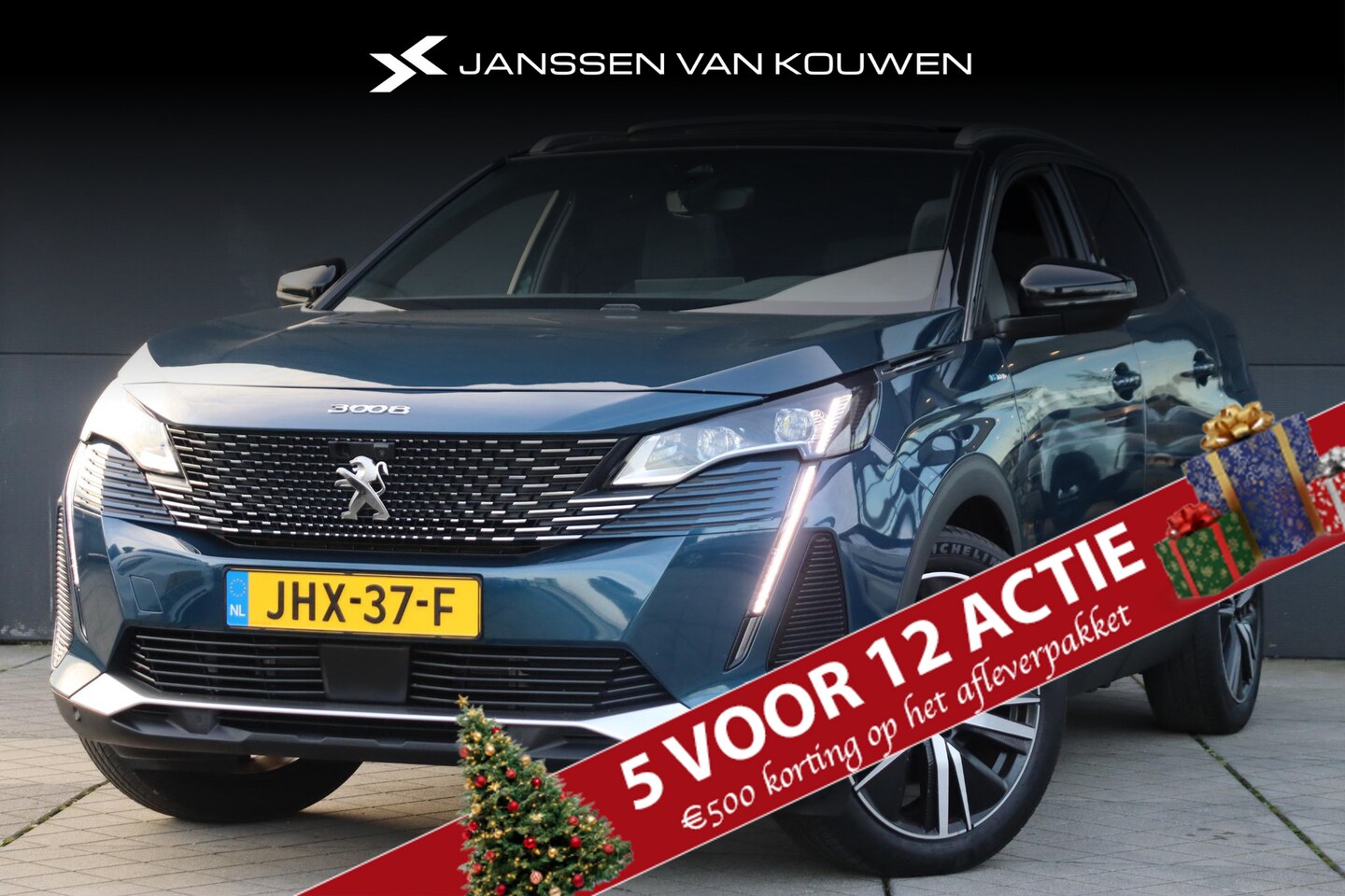 Peugeot 3008 - 1.6 HYbrid 225 GT SOH 95% Trekhaak FOCAL Panoramadak Night Vision Massage - AutoWereld.nl