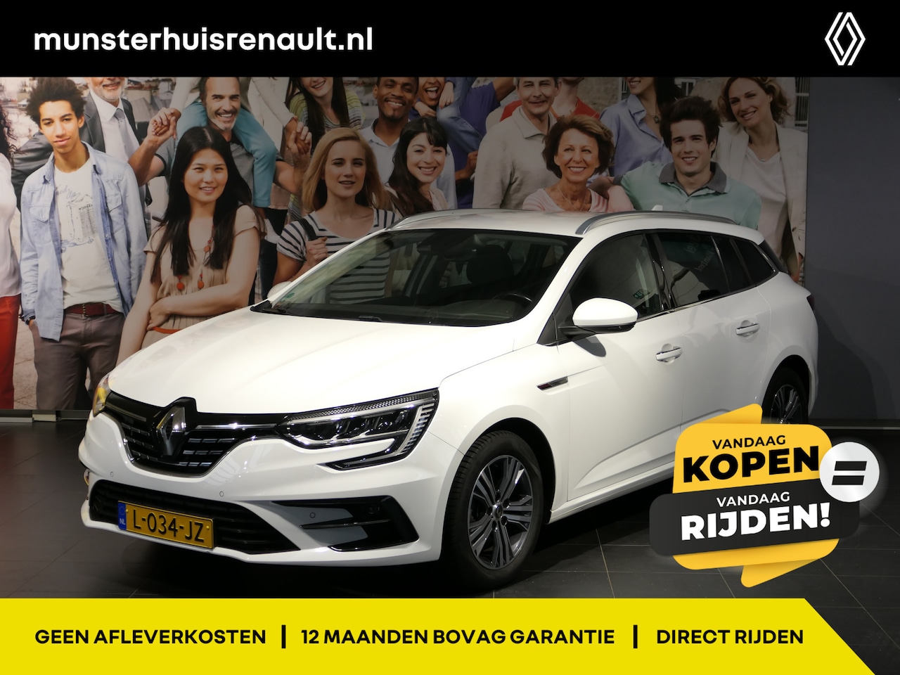 Renault Mégane Estate - 1.3 TCe Intens - Occasion Lease vanaf €509 p/m - Trekhaak - Sensor v+a - Cruise - Navi - AutoWereld.nl