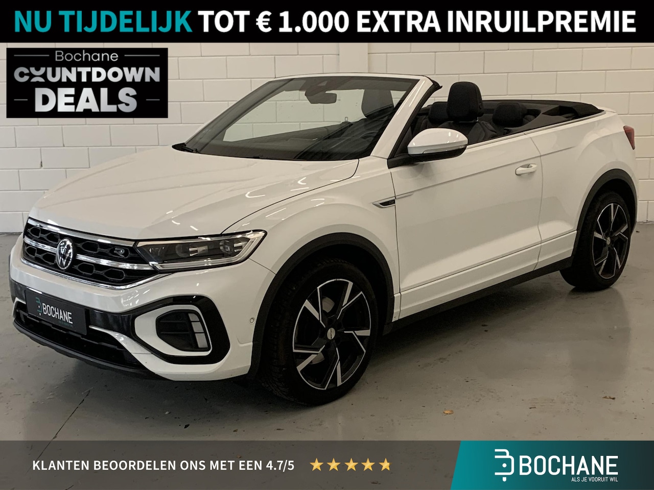 Volkswagen T-Roc Cabrio - 1.5 TSI R-Line NAVIGATIE | TREKHAAK | ACHTERUITRIJCAMERA | PARKEERSENSOREN - AutoWereld.nl