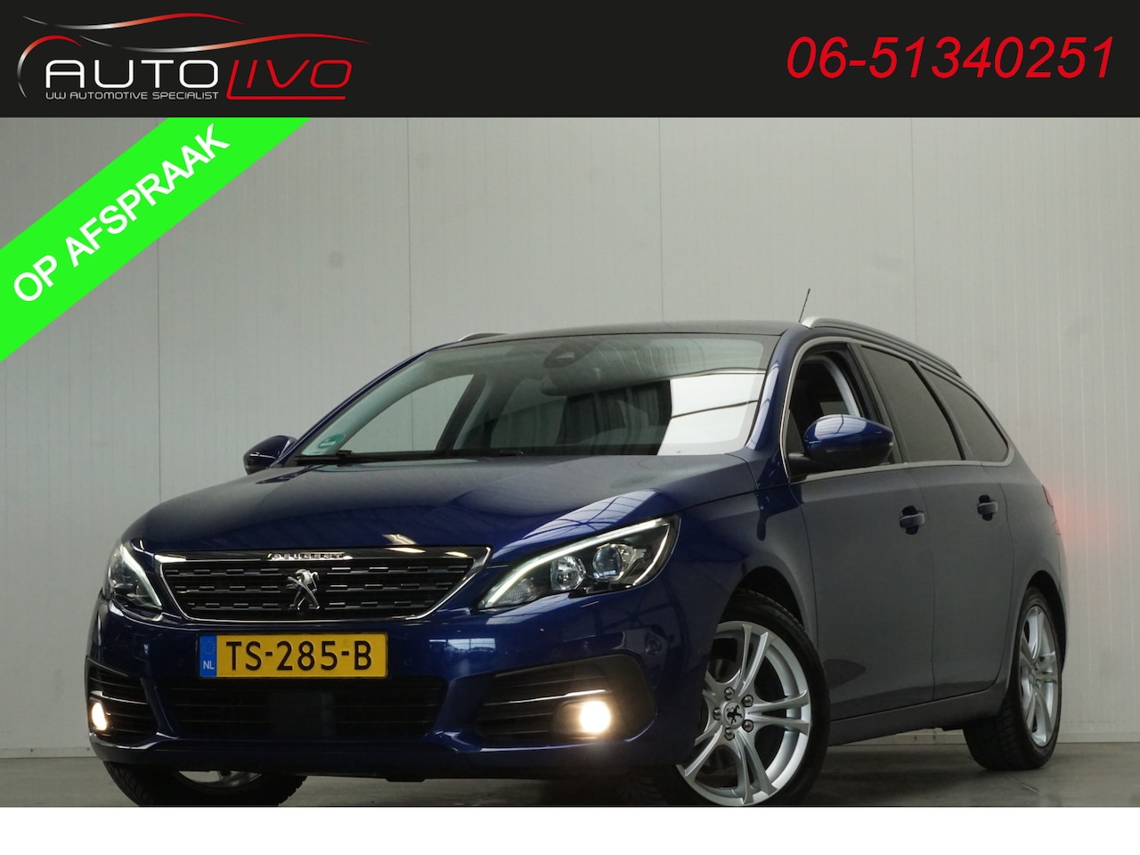 Peugeot 308 SW - 1.2 PureTech Blue Lease Premium 130 PK! AUTOMAAT! LEER CAMERA PANO CLIMA PDC CRUISE TREKHA - AutoWereld.nl