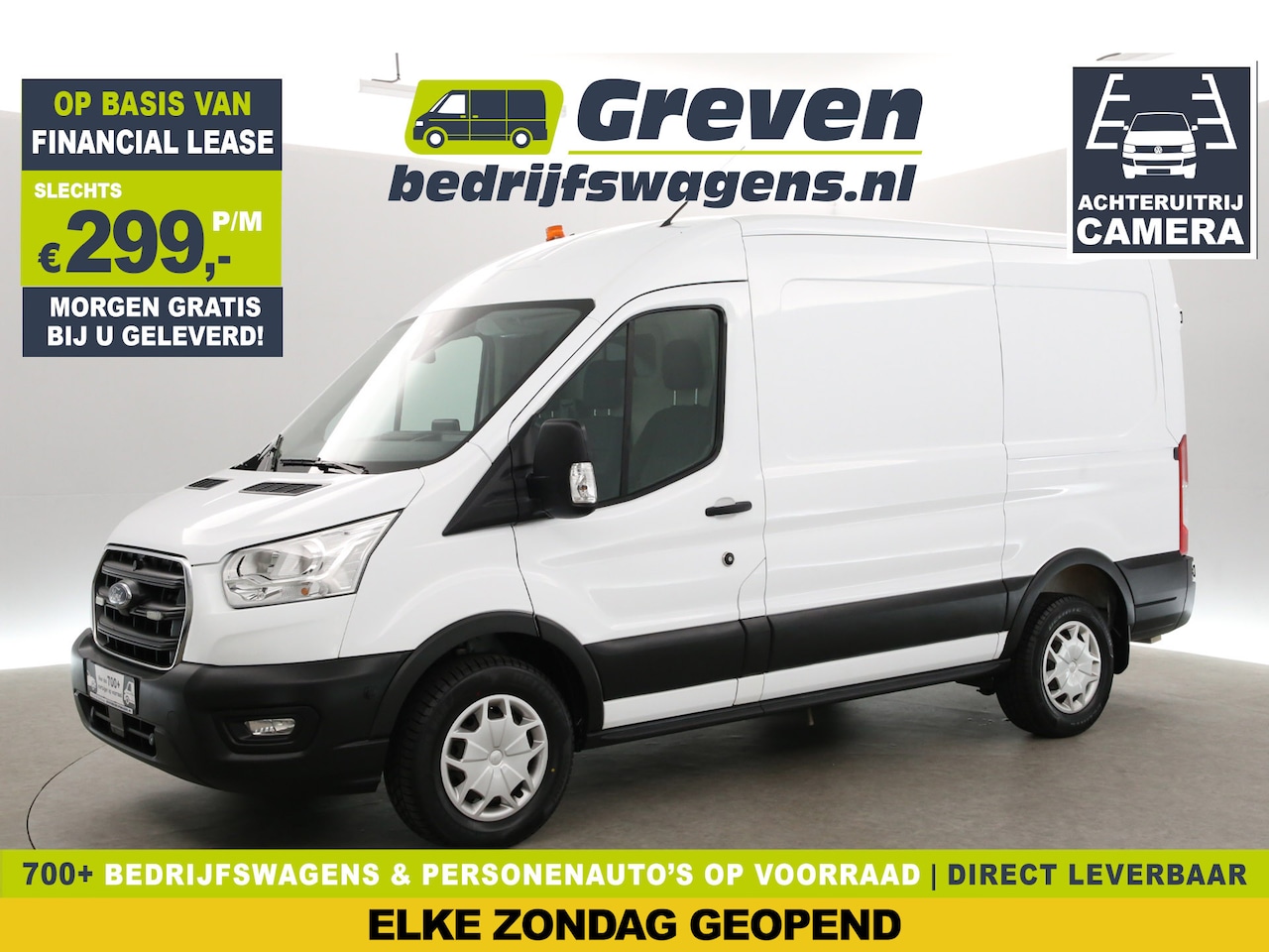 Ford Transit - 2.0 EcoBlue 170PK L2H2 | Airco | Camera | Cruise | 3-Zits | Carplay | Stoelverw. | Parkeer - AutoWereld.nl