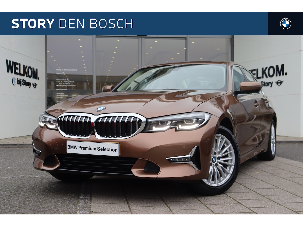 BMW 3-serie - 320i High Executive Luxury Line Automaat / Sportstoelen / Stuurverwarming / LED / Parking - AutoWereld.nl