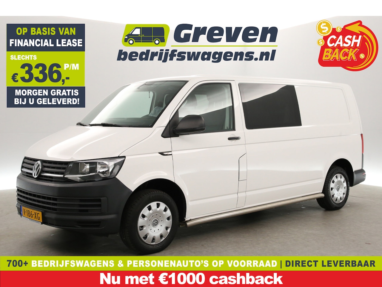 Volkswagen Transporter - 2.0 TDI L2H1 | 140PK | DC | Airco | Trekhaak | Elektrpakket - AutoWereld.nl