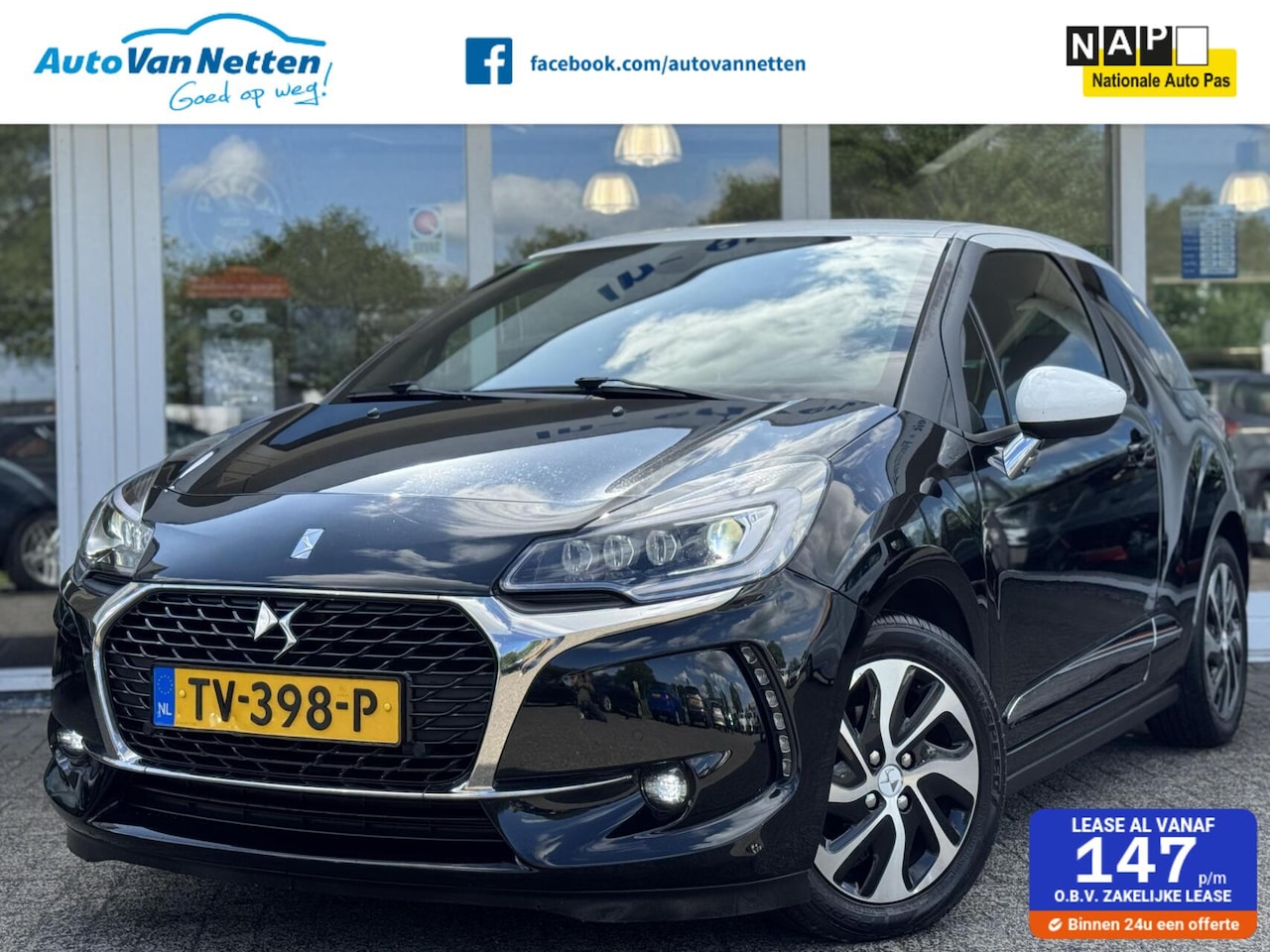 DS 3 - 1.2 PureTech So Chic 1.2 PureTech So Chic,gr.navi,clima,sportstoelen,cruise,pdc,camera - AutoWereld.nl