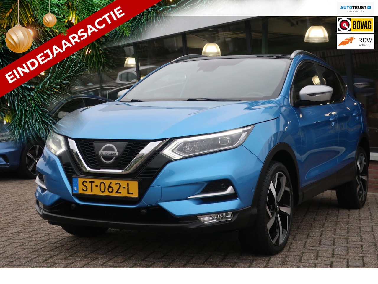 Nissan Qashqai - 1.2 Tekna + LED_LEDER_PANO_NAVI_KEYLESS_CAM_19-INCH. - AutoWereld.nl