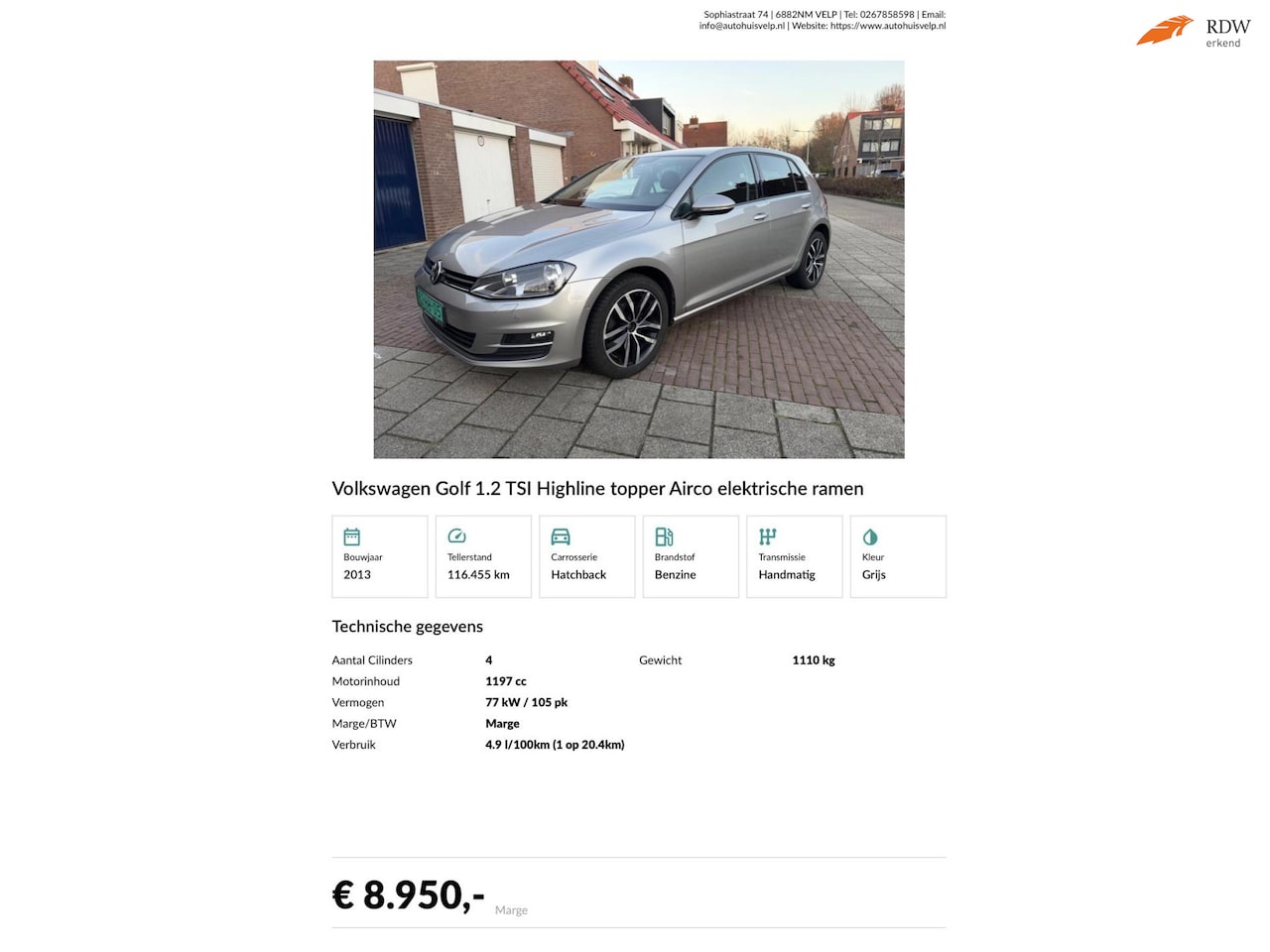 Volkswagen Golf - 1.2 TSI Highline topper Airco elektrische ramen - AutoWereld.nl