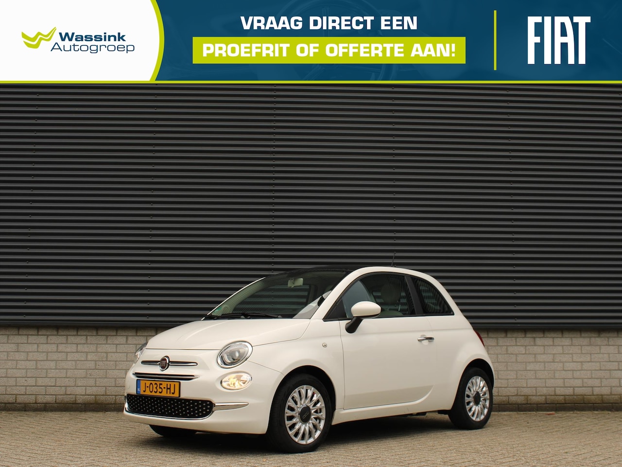 Fiat 500 - Lounge 70pk Hybrid I Panoramadak I Cruise Control I Apple Carplay/Android Auto I Lichtmeta - AutoWereld.nl