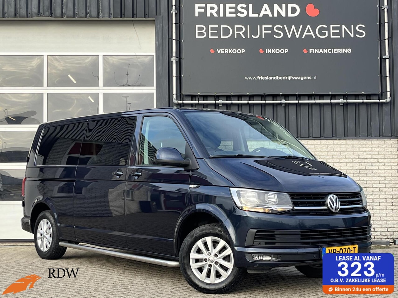 Volkswagen Transporter - 2.0 TDI 140pk L2H1 Dubbele Cabine Trekhaak/Leer/PDC/Cruise/Navi/16" - AutoWereld.nl