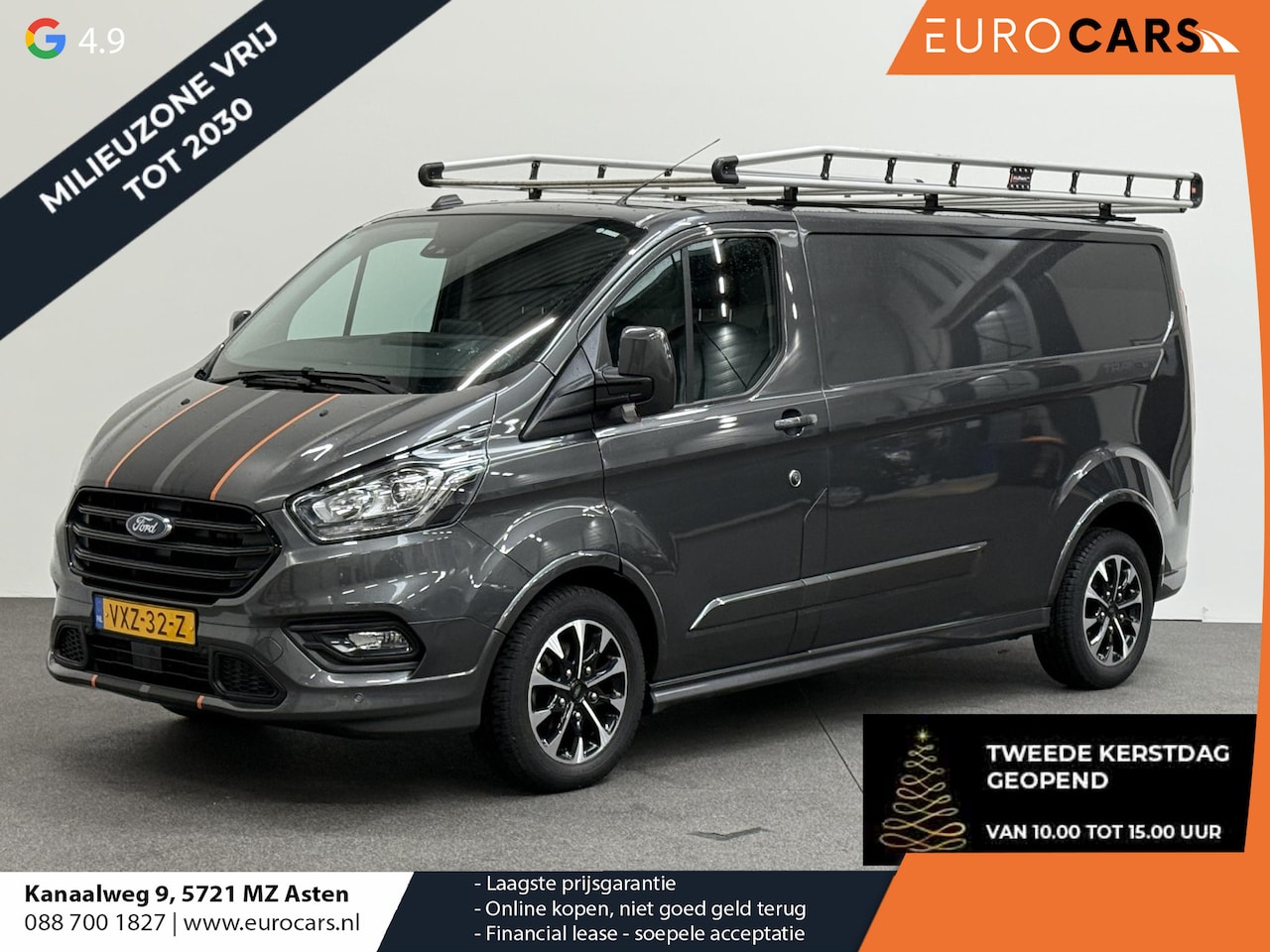 Ford Transit Custom - 320 2.0 TDCI L2H1 Sport Automaat Airco ACC Bluetooth Navi Trekhaak Imperiaal - AutoWereld.nl