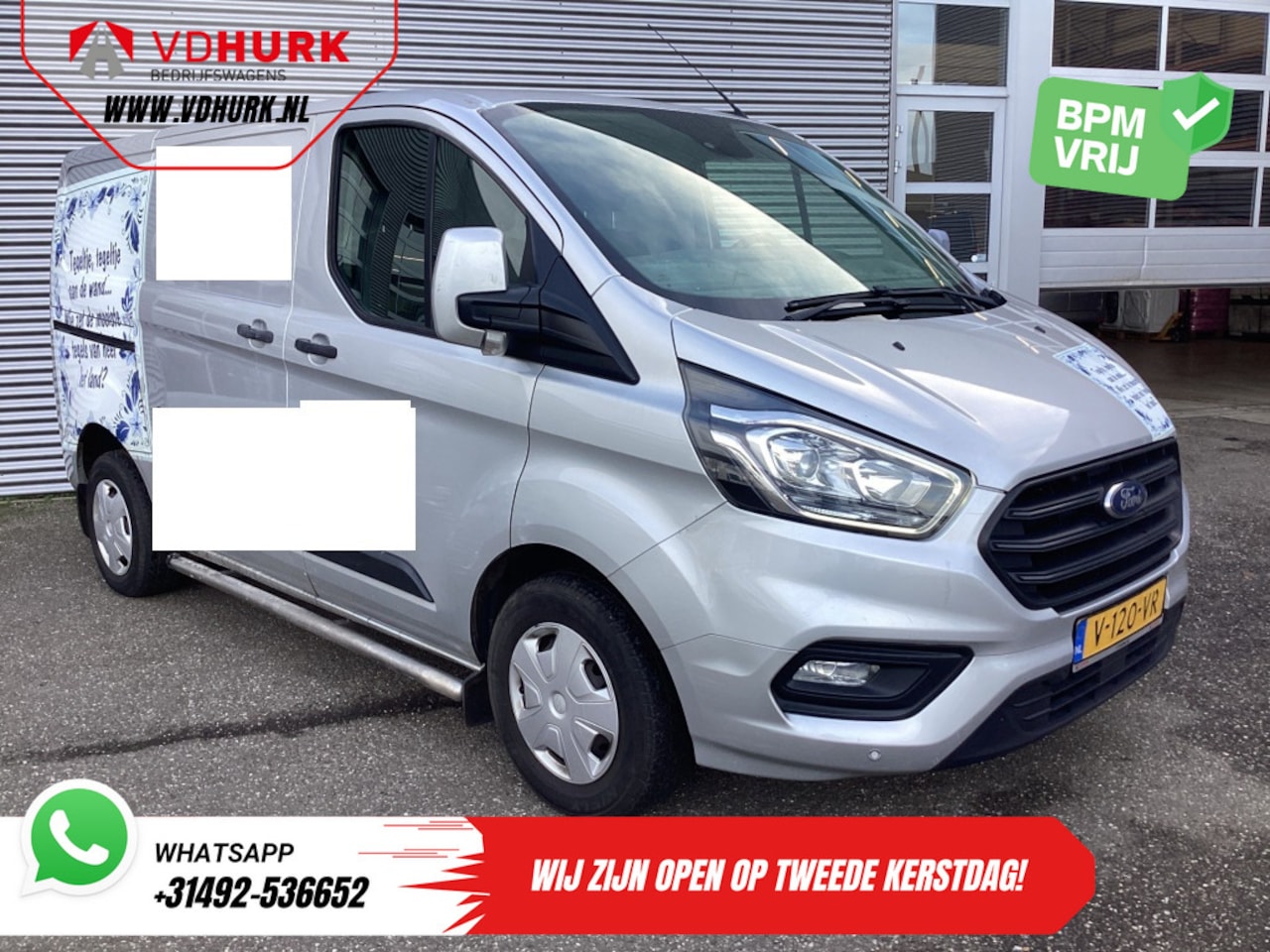 Ford Transit Custom - 2.0 TDCI EXPORT NL Auto/ 3 Pers./ Airco/ Cruise/ Sidebars/ PDC/ Trekhaak - AutoWereld.nl