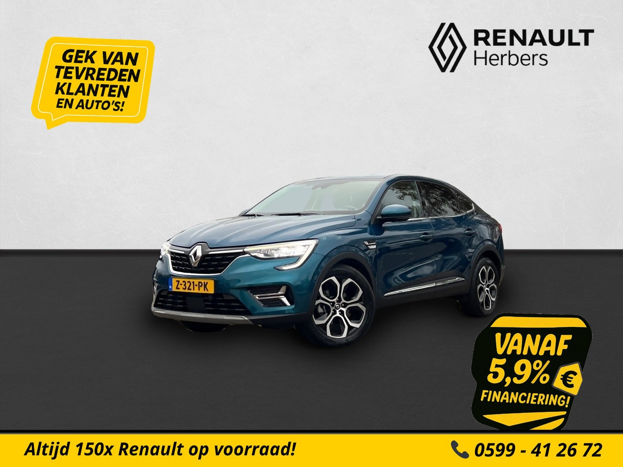 Renault Arkana - 1.6 E-Tech hybrid 145 techno NAVI / CAMERA / ECC / FABRIEKSGARANTIE TOT 06.2027 - AutoWereld.nl