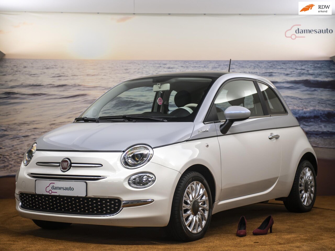 Fiat 500 - 1.0 Hybrid Bicolore, Leer, Panorama, incl. garantie - AutoWereld.nl