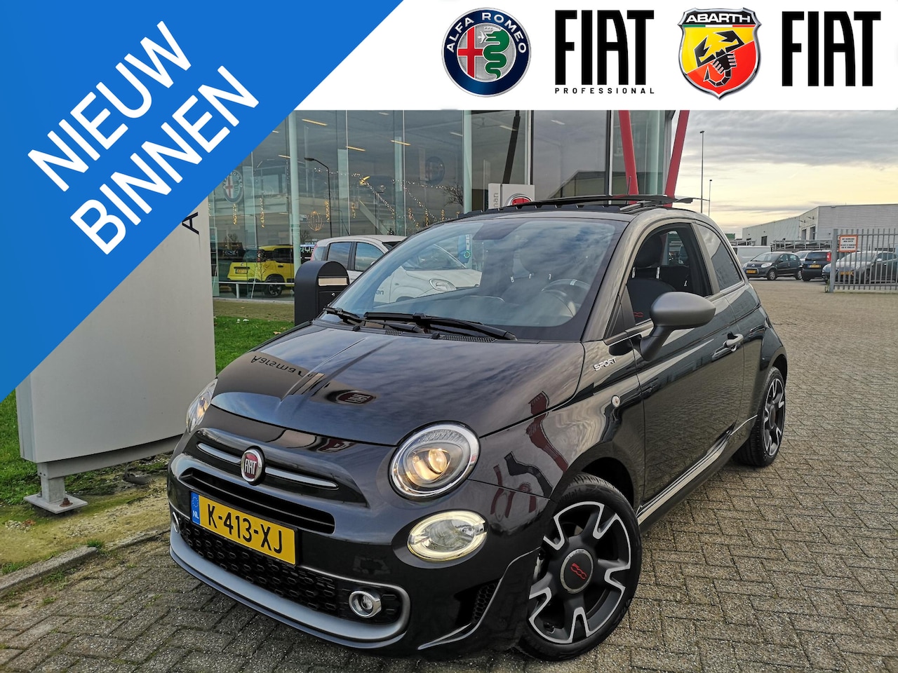 Fiat 500 - 1.0 Hybrid Sport | Schuifdak | Climate control | Carplay | Parkeersensoren | Digitaal dash - AutoWereld.nl