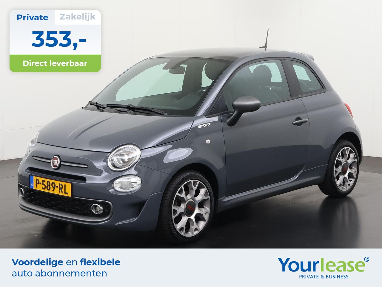 Fiat 500 - 1.0 Hybrid Sport | All-in 353,- Private Lease | 36 Mnd Abonnement | - AutoWereld.nl