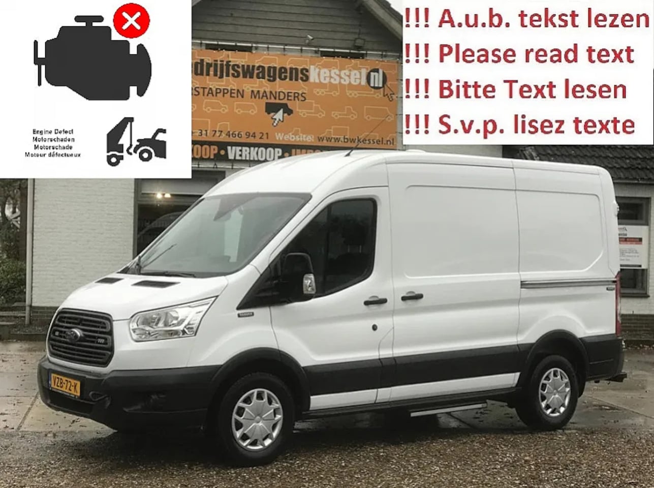 Ford Transit - 350 2.0 TDCI 96 kW Motorschade L2H2 Airco Euro 6 - AutoWereld.nl