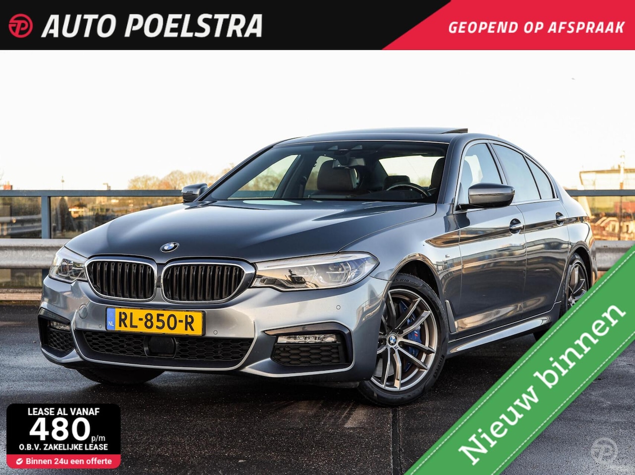 BMW 5-serie - 540i High Executive M Sport Schuifdak Trekhaak Leder Keyless ACC Navigatie Adaptive LED Me - AutoWereld.nl