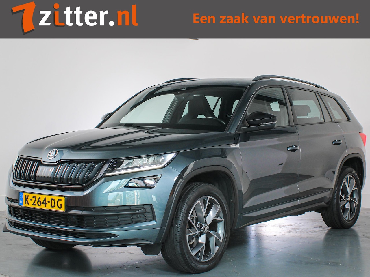 Skoda Kodiaq - 1.5 TSI Sportline Business 7-Persoons Stoel/Stuur Verwarming, Memory, ACC, Virtual, Apple - AutoWereld.nl