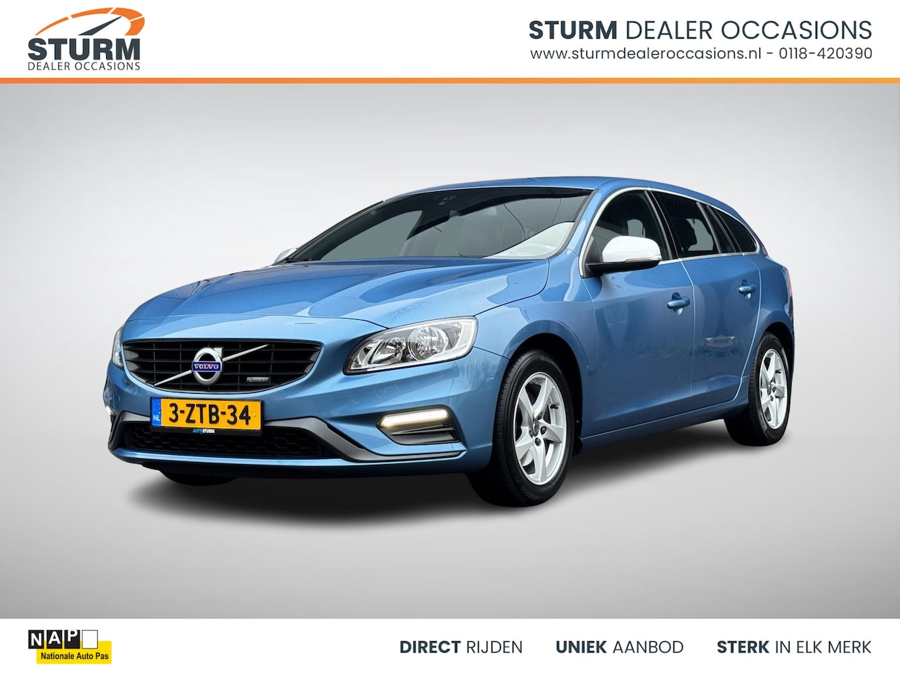 Volvo V60 - 1.6 T3 R-Design NL-Auto, Automaat incl. Trekhaak Afneembaar! - AutoWereld.nl