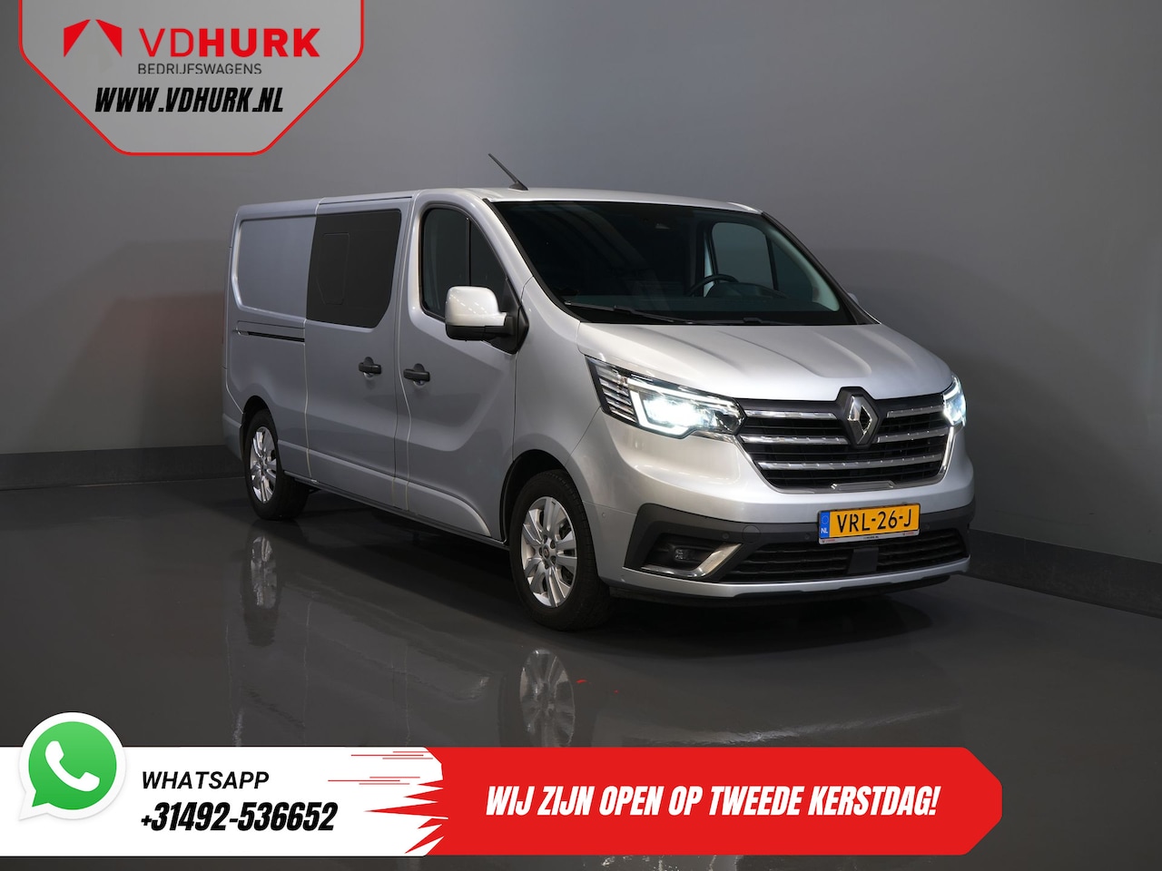 Renault Trafic - 2.0 dCi 150 pk Aut. L2 DC Dubbel Cabine NL Auto/ 2xSchuifdeur/ LED/ Carplay/ Climate/ Came - AutoWereld.nl