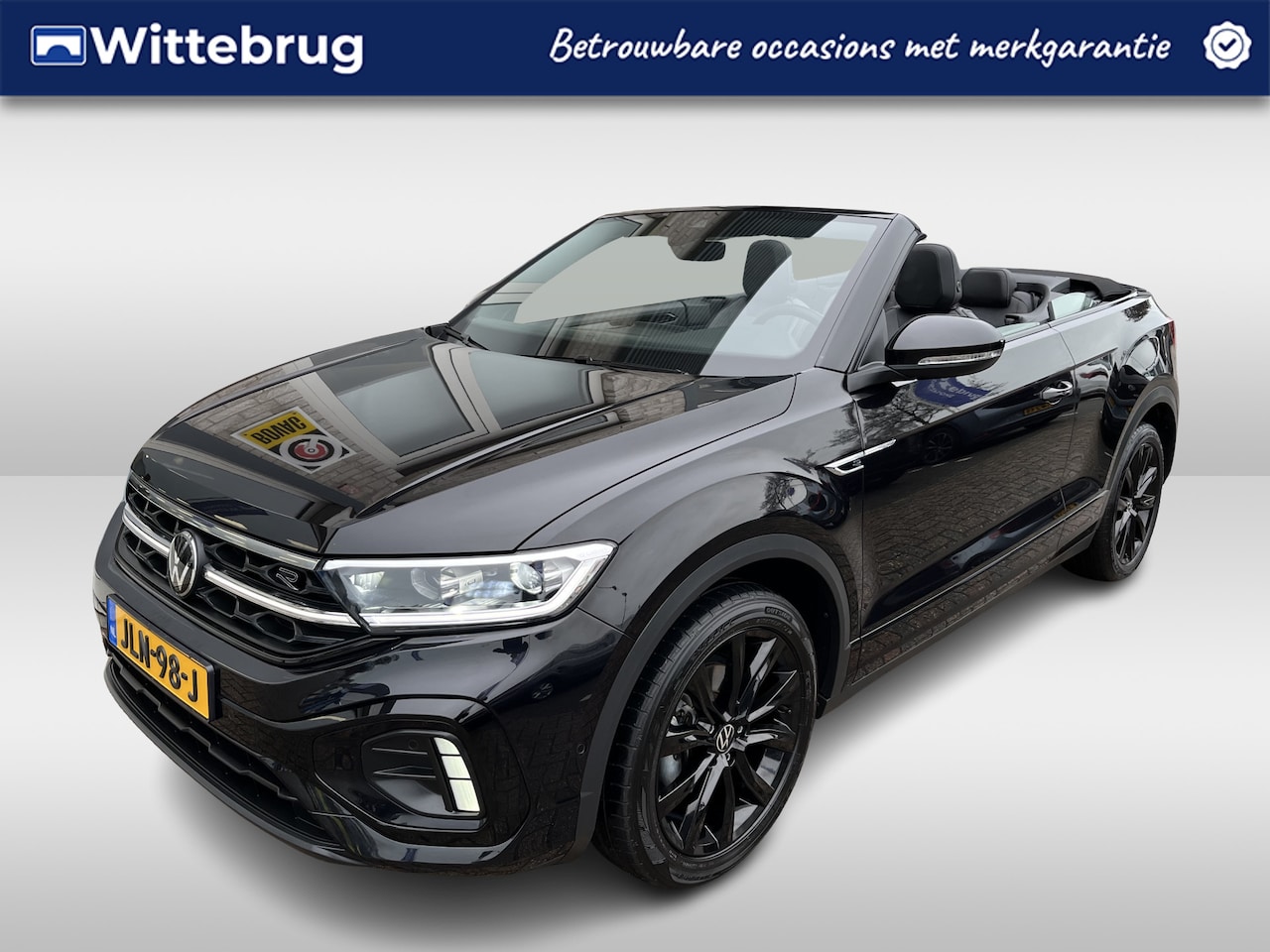 Volkswagen T-Roc Cabrio - 1.5 TSI 2x R-Line / AUTOMAAT/ BLACK STYLE/ CAMERA/ PARK. SENSOREN/ DODE HOEK/ STOEL-STUURV - AutoWereld.nl