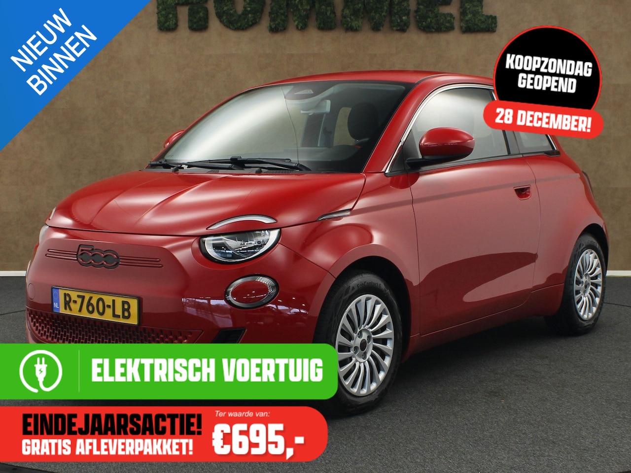 Fiat 500 - RED 42 kWh - ORIGINEEL NEDERLANDSE AUTO - 3 FASE LADEN - NAVIGATIE - APPLE CARPLAY/ANDROID - AutoWereld.nl