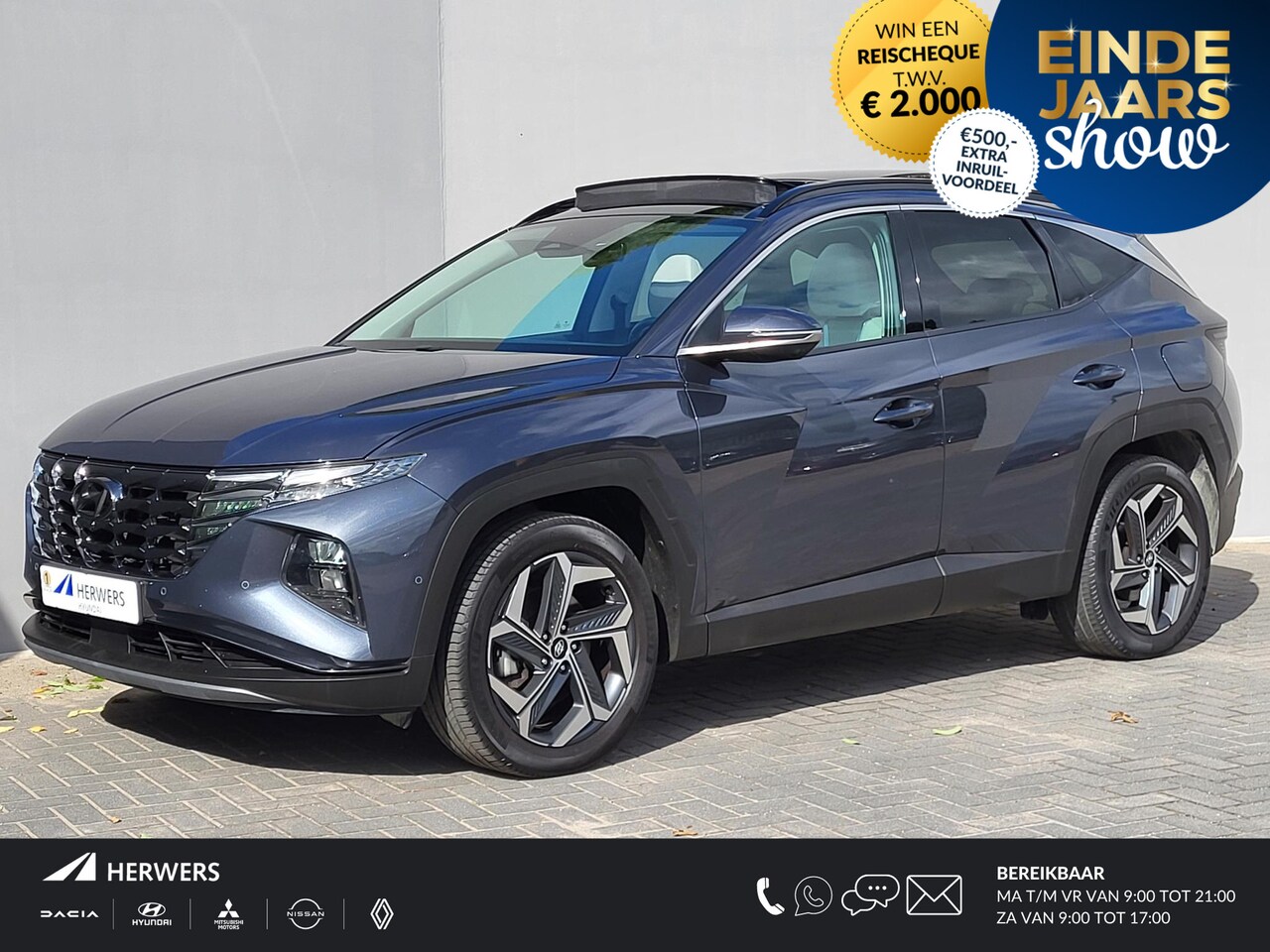 Hyundai Tucson - 1.6 T-GDI HEV 230pk Premium Sky Automaat / Dealer onderhouden / 1650KG Trekgewicht / Schui - AutoWereld.nl