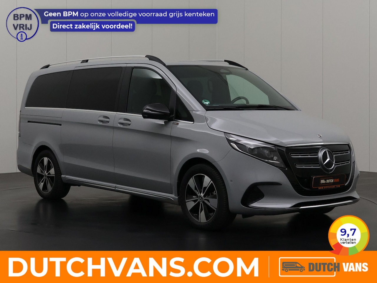 Mercedes-Benz EQV - 300 Lang Avantgarde | Airmatic | Burmester | 7-Persoons | Alpin Grau | Leder | Zeer Comple - AutoWereld.nl